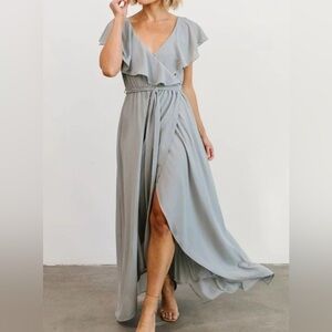 Baltic Born | Katya Ruffle Maxi Bridesmaid Dress | NWT | Blue | SZ S‎